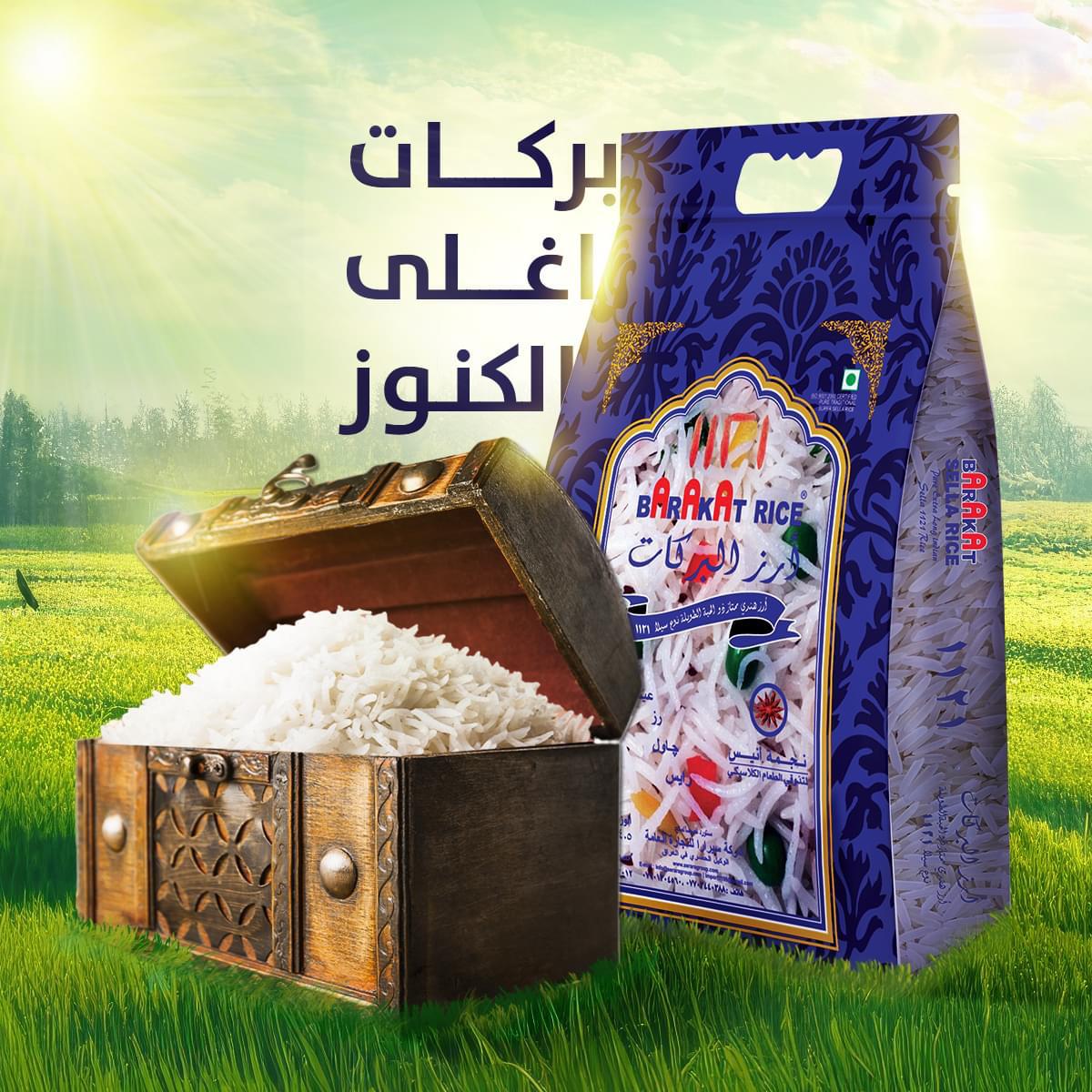 عبوة رز البركات مع حبوب الرز